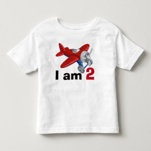 Rotes und Blaues Flugzeug zum Geburtstag 2 Kleinkind T-shirt