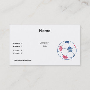 rotes und blaues Fußball-Kritzelgrafik Visitenkarte