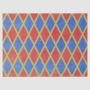 Rotes und blaues geometrisches Rautenmuster Seidenpapier