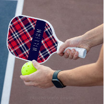 Rotes und blaues Hahnentrittmuster Kariert