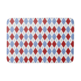 Rotes und blaues kariertes badematte