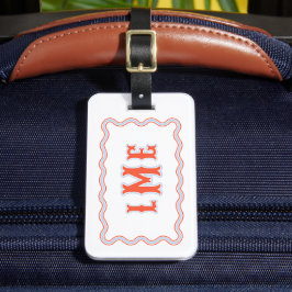 Rotes und Blaues Maßgeschneidertes Monogramm mit g Gepäckanhänger