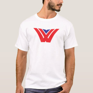 Rotes und Blaues modernes und minimales Buchstabe  T-Shirt
