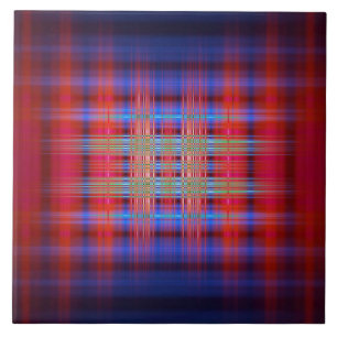 Rotes und blaues Muster Fliese