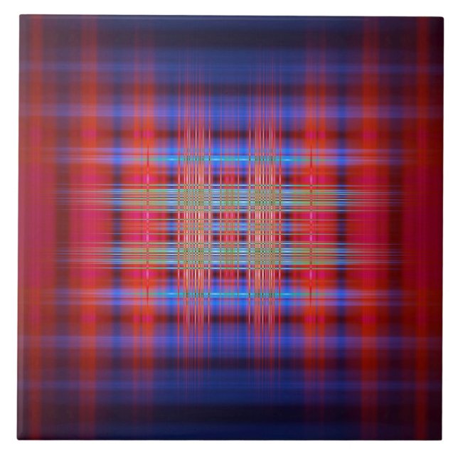 Rotes und blaues Muster Fliese (Vorderseite)