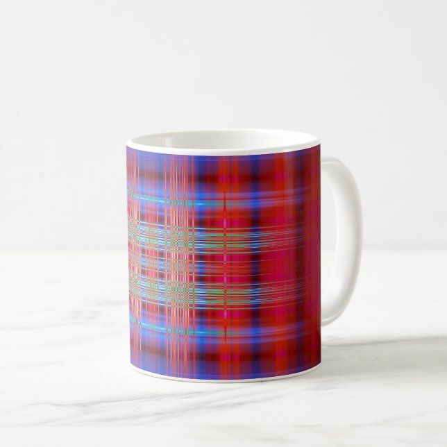 Rotes und blaues Muster Kaffeetasse (VorderseiteRechts)