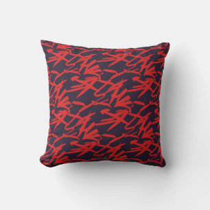 Rotes und blaues Muster Kissen