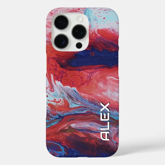 Rotes und blaues Paint Swirl - Abstraktes Fluid Pa Case-Mate iPhone Hülle (Rückseite)