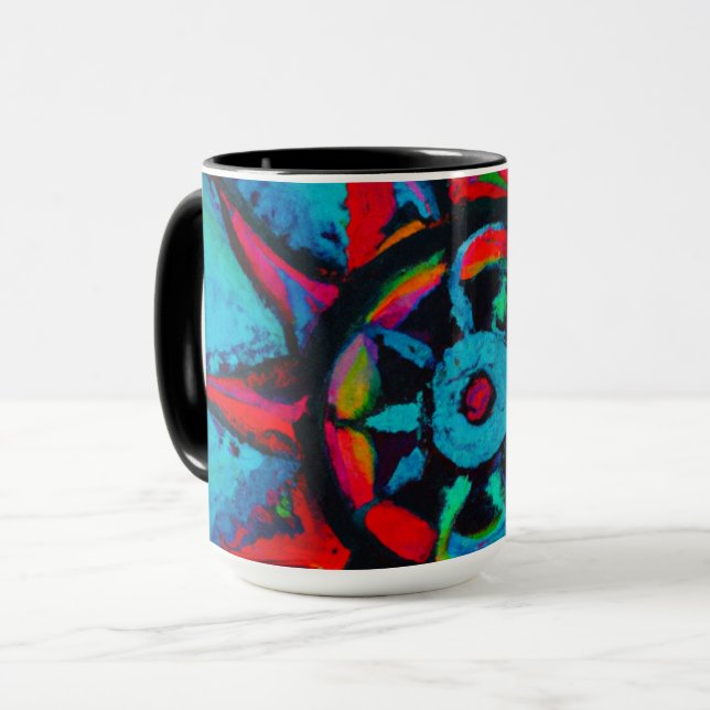 Rotes und Blaues Rad Tasse (Vorderseite Links)