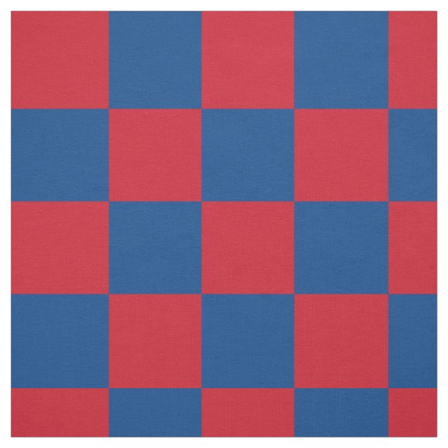 Rotes und blaues Schachbrettmuster Stoff (Muster)