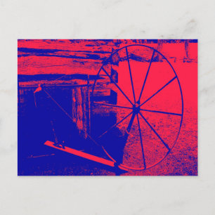 Rotes und blaues Spinnrad Postkarte