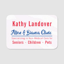 Rotes und blaues Vertrauen Namensschild