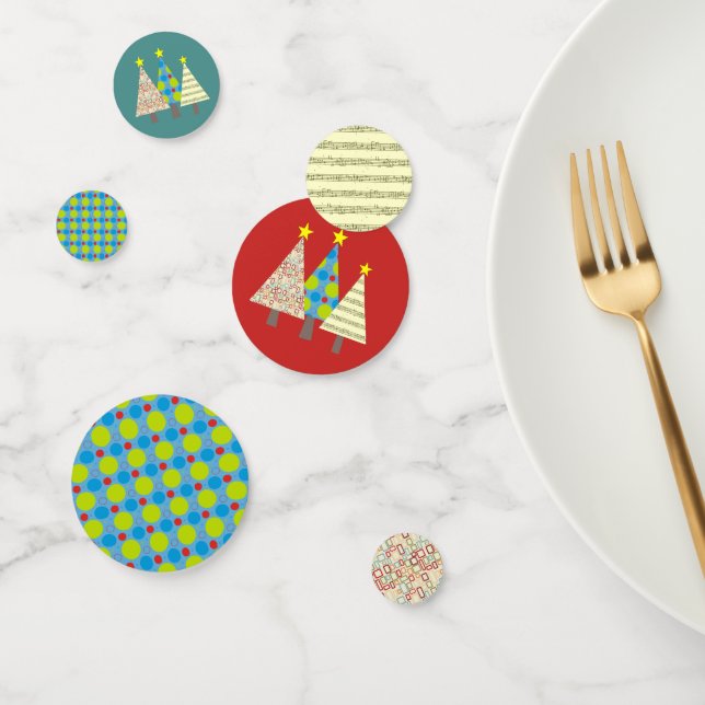 Rotes und blaues Weihnachtsbaum-Party Konfetti (Gruppe)