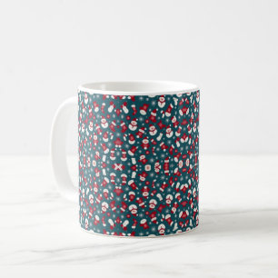 Rotes und blaues Weihnachtsmuster Kaffeetasse