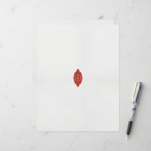 rotes und braunes Design auf weißem Hintergrund (Vorderseite/Rückseite Beispiel)