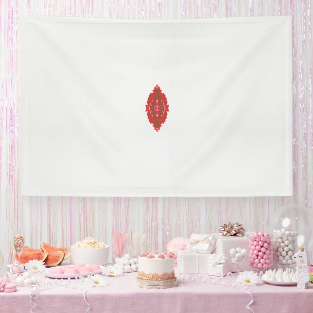 rotes und braunes Design auf weißem Hintergrund Banner (Party)