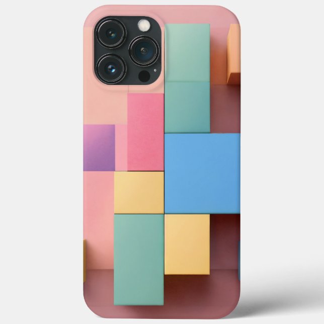 rotes und braunes Quadrat Case-Mate iPhone Hülle (Rückseite)