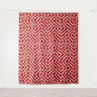 Rotes und cremefarbenes abstraktes Linienmuster