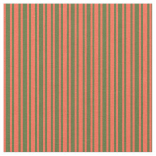 Rotes und dunkles Olive Green Striping/Liniertes M Stoff