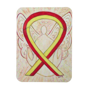 Rotes und gelbes Bewusstsein Ribbon Angel Magnet G