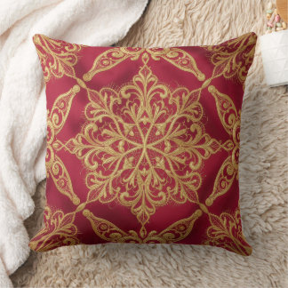 Rotes und gelbes Blumenmuster Kissen
