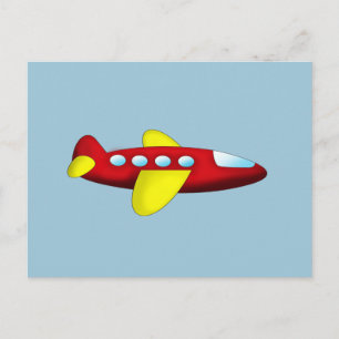 Rotes und Gelbes Flugzeug Postkarte