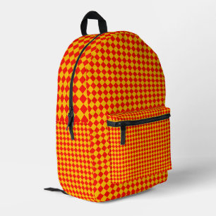 Rotes und gelbes Muster Bedruckter Rucksack