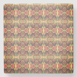 Rotes und gelbes Muster Steinuntersetzer