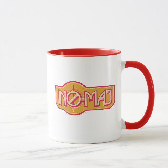 Rotes und gelbes NO-MAJ™-Abzeichen Tasse (Rechts)
