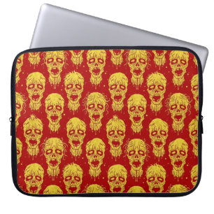 Rotes und gelbes Zombie-Apokalypse-Muster Laptopschutzhülle
