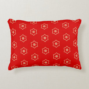 Rotes und goldenes Ornamentdesign Dekokissen
