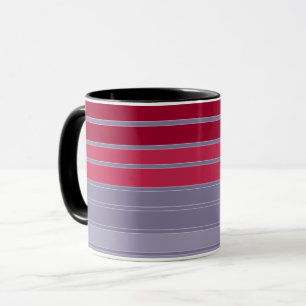 Rotes und graues einfaches Muster Tasse
