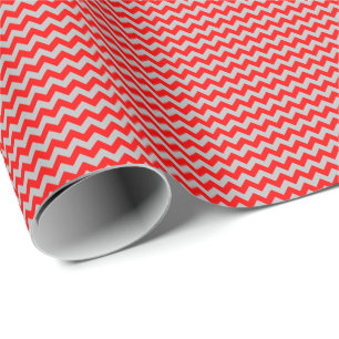 Rotes und graues kleines Zickzack Geschenkpapier