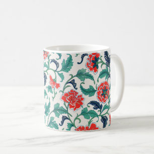 Rotes und grünes Blumenmuster Kaffeetasse