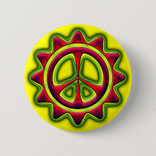 ROTES UND GRÜNES FRIEDENSzeichen Button