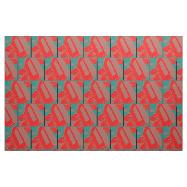 Rotes und grünes Gericht, das über Steno Maschine Stoff (Fat Quarter (45,7 x 55,9 cm))