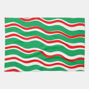 Rotes und grünes gestreiftes Weihnachtshandtuch Handtuch