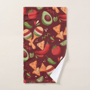 Rotes und grünes mexikanisches Essen Handtuch