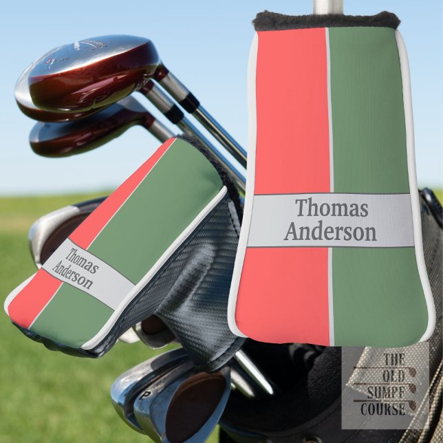 Rotes und grünes minimalistisches Design Golf Headcover (Von Creator hochgeladen)