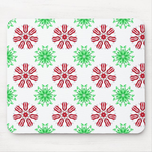 Rotes und grünes nahtloses Muster Mousepad (Vorne)