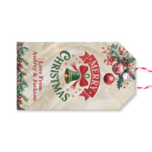 Rotes und grünes Stechpalmen-Feiertags-Geschenk-Ta