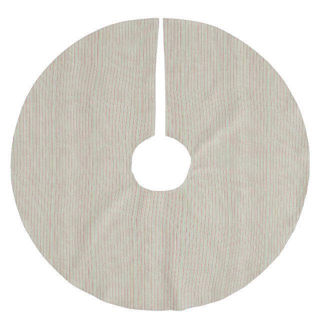 Rotes und grünes Streifen-Baumrock Polyester Weihnachtsbaumdecke (Vorderseite)
