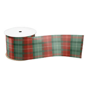 Rotes und grünes Tartan Satinband