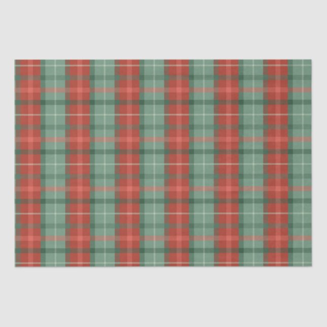 Rotes und grünes Tartan Seidenpapier (Vorderseite)