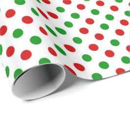 Rotes und grünes Tupfen Geschenkpapier