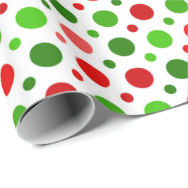 Rotes und grünes Tupfen Geschenkpapier