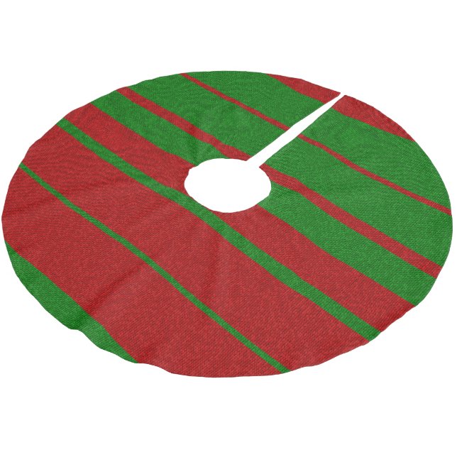 Rotes und grünes Weihnachtsdesign Polyester Weihnachtsbaumdecke (Schrägansicht)
