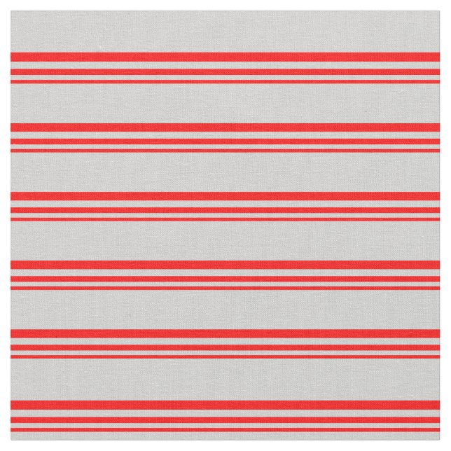 Rotes und hellgraues, farbiges Linse-/Streifenmust Stoff (Nahaufnahme)