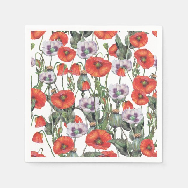 Rotes und Lila Muster Serviette (Vorderseite)