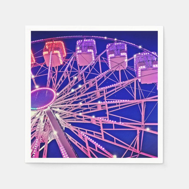 Rotes und lila Riesenrad Serviette (Vorderseite)